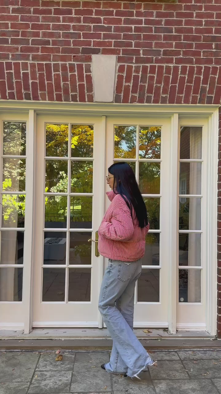 Pink Corduroy Bomber