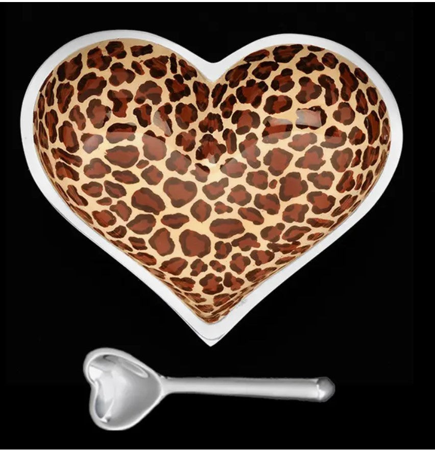 Aluminum Heart Dish with Heart Spoon