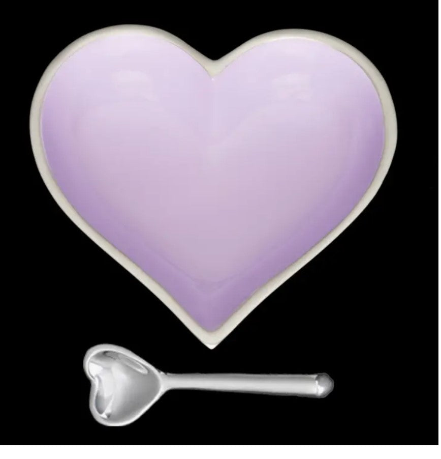 Aluminum Heart Dish with Heart Spoon